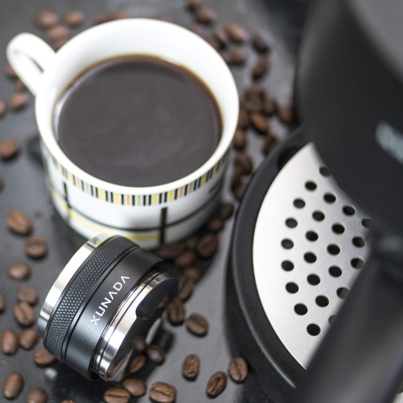 X XUNADA 53.3mm Coffee Distributor & Tamper, Works with all 54mm Portafilters, Espresso Hand Tampers, 2-in-1 Adjustable Espresso Distribution Leveler & Tamping Tool - Image 3